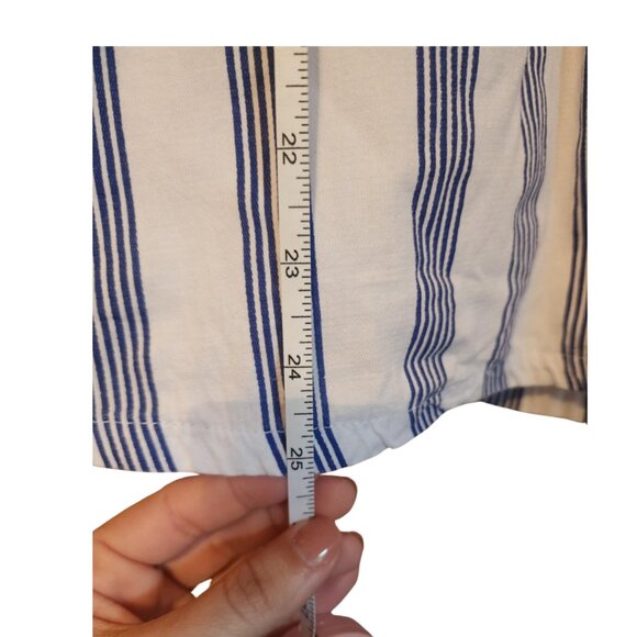 Andy and Evan White and Navy Blue Stripe Dress with Ruffles - Picture 2 of 6